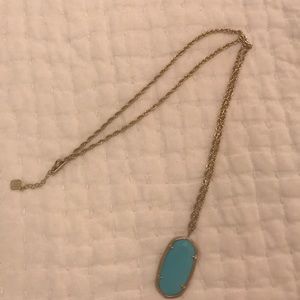 Kendra Scott Long Pendant Necklace Gold Turquoise